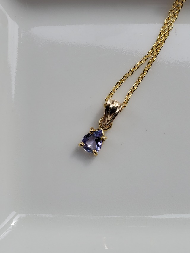 宝石質タンザナイトの18KGPネックレスA 送料無料