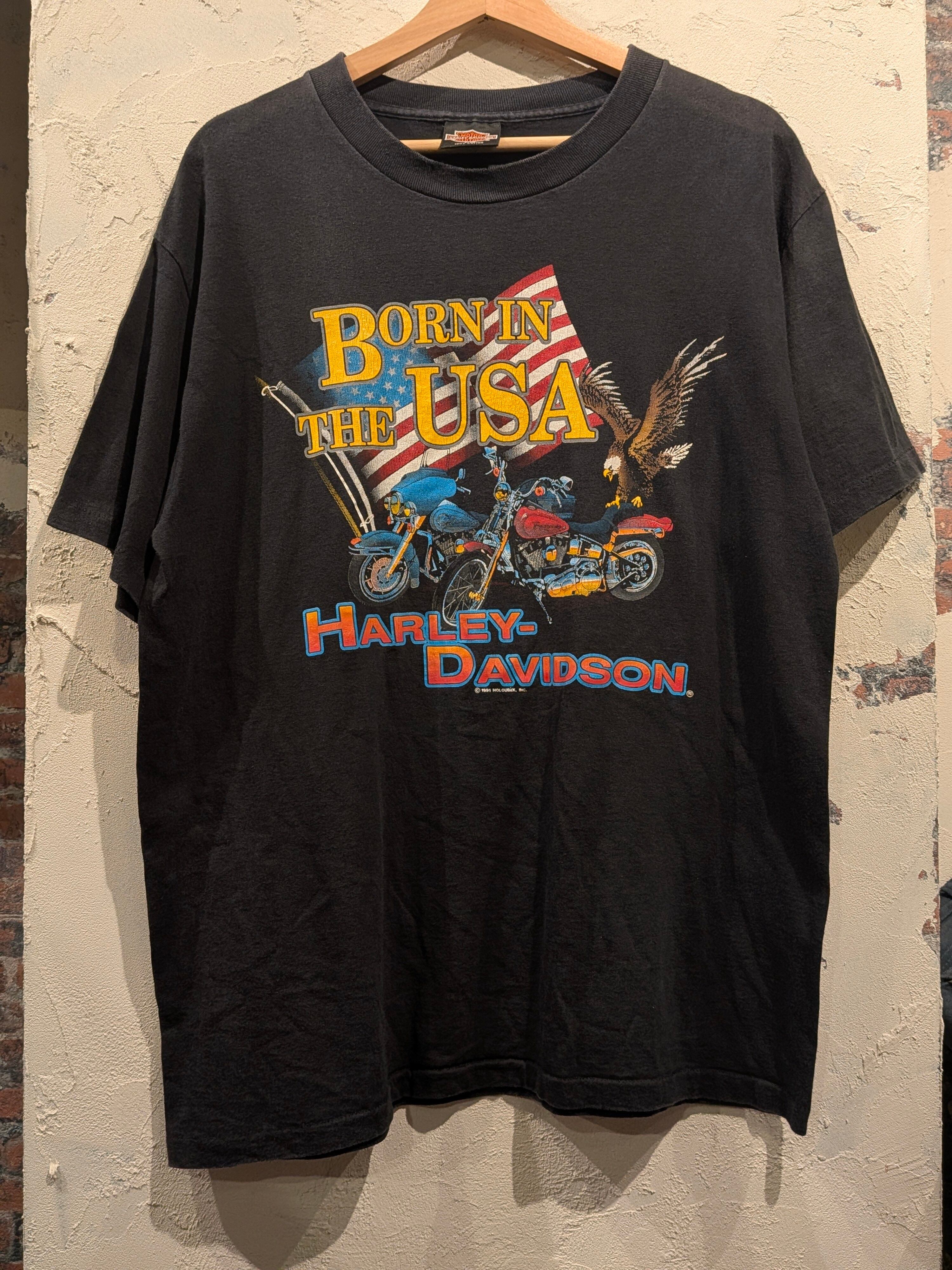90s】Harley-Davidson ハーレーダビッドソン BORN IN THE USA Tシャツ
