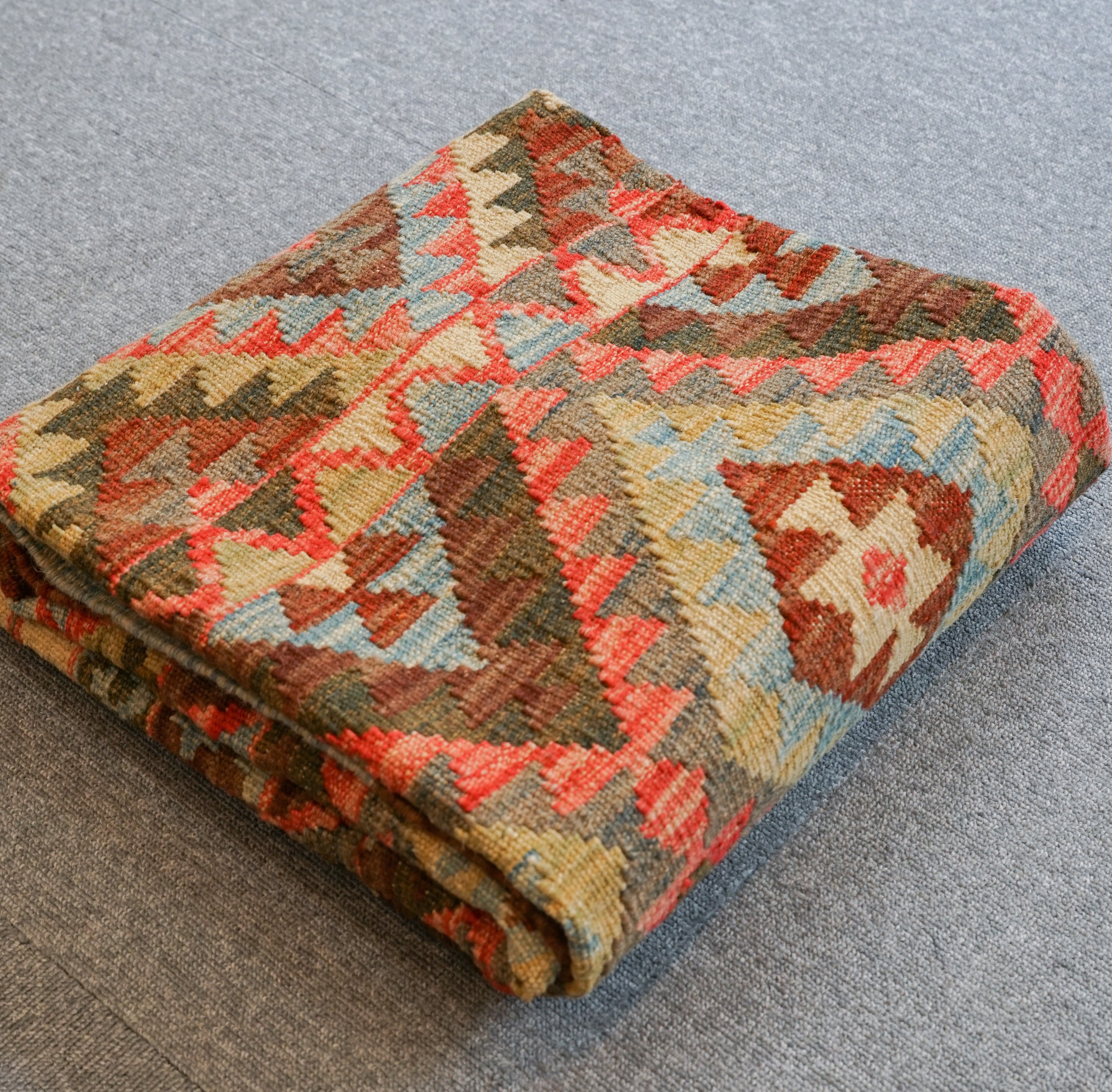 立体刺繍 手織り キリム アフガン 299×108cm アフガニスタン産