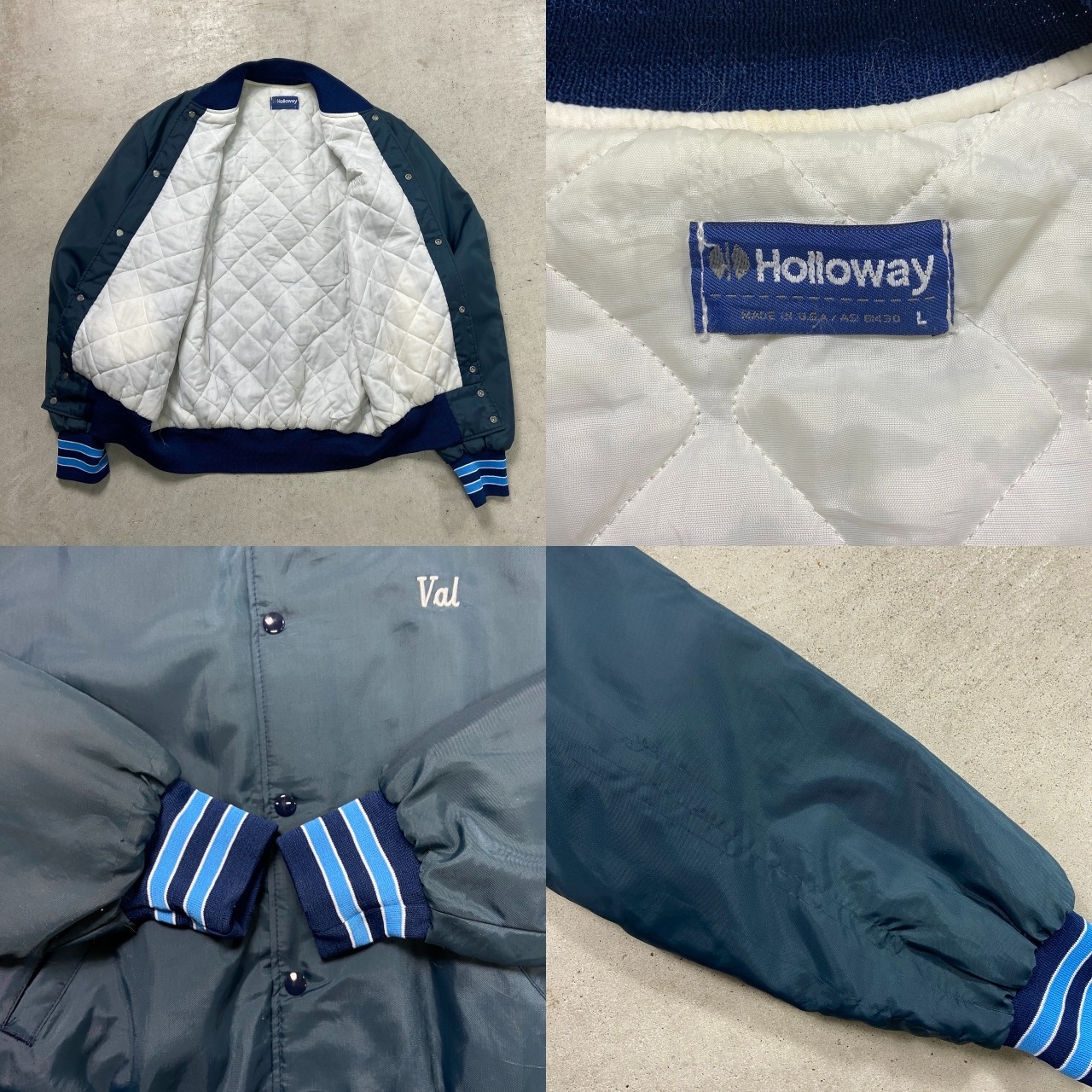 70~80年代 USA製 Holloway ホロウェイ プリントナイロンスタジャン 
