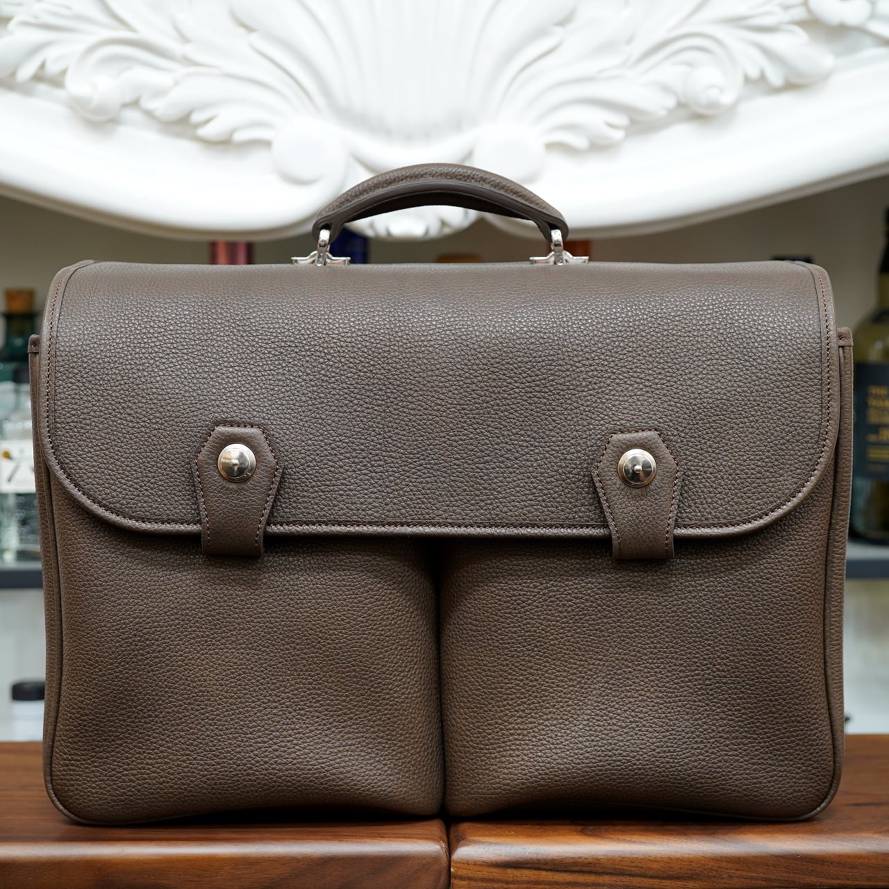 ル・ボナー マエストロ(オーバーナイターブリーフ) ソフトスノーカーフ ダークブラウン