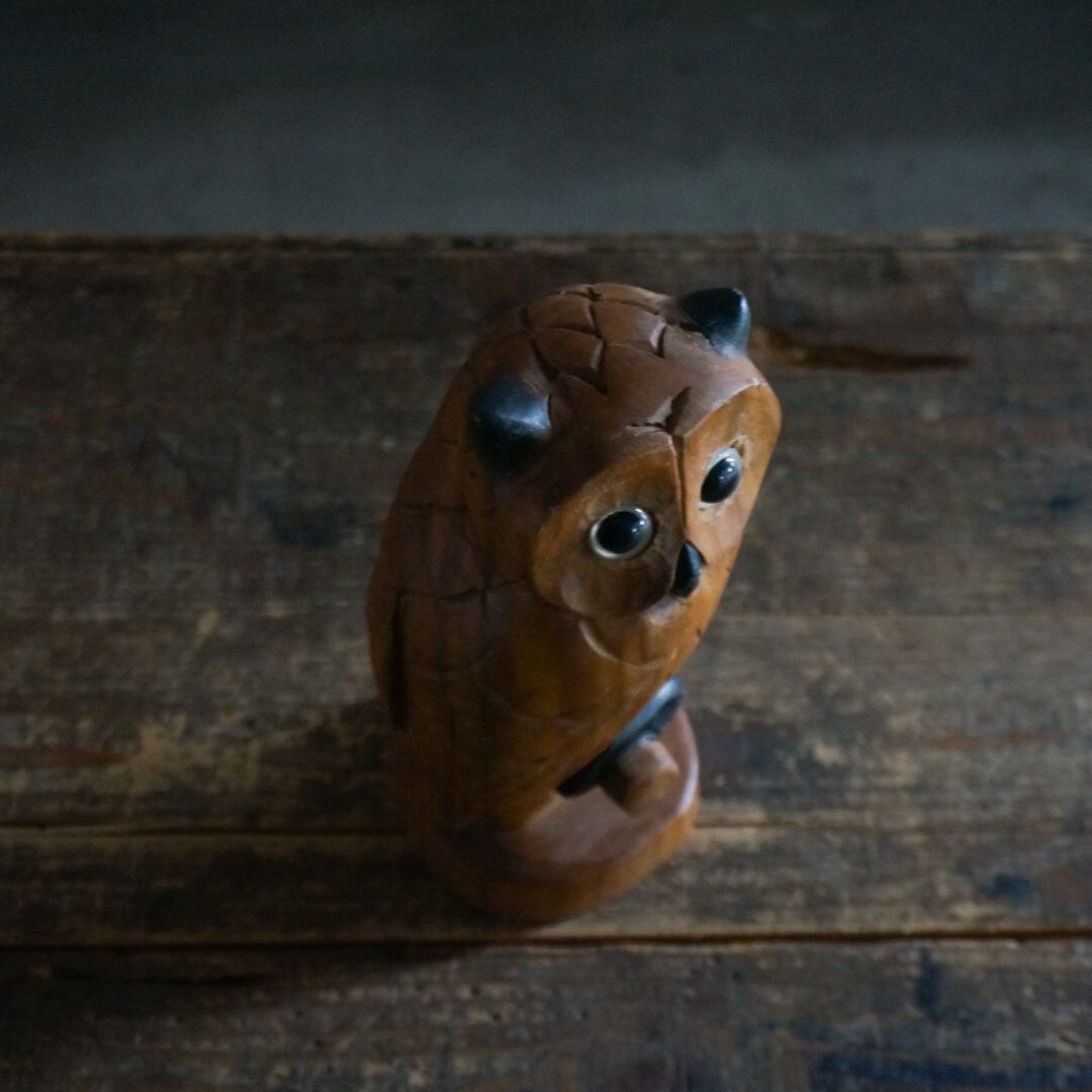 古い木製フクロウの置物 | Konishi Koffee web shop