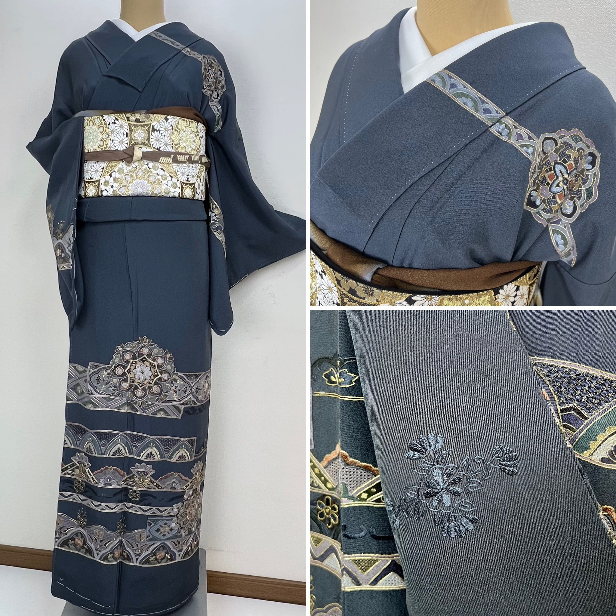 専用 訪問着 総刺繍 蘇州 淡いピンク 正絹 着物 袷 しつけ糸付き未使用