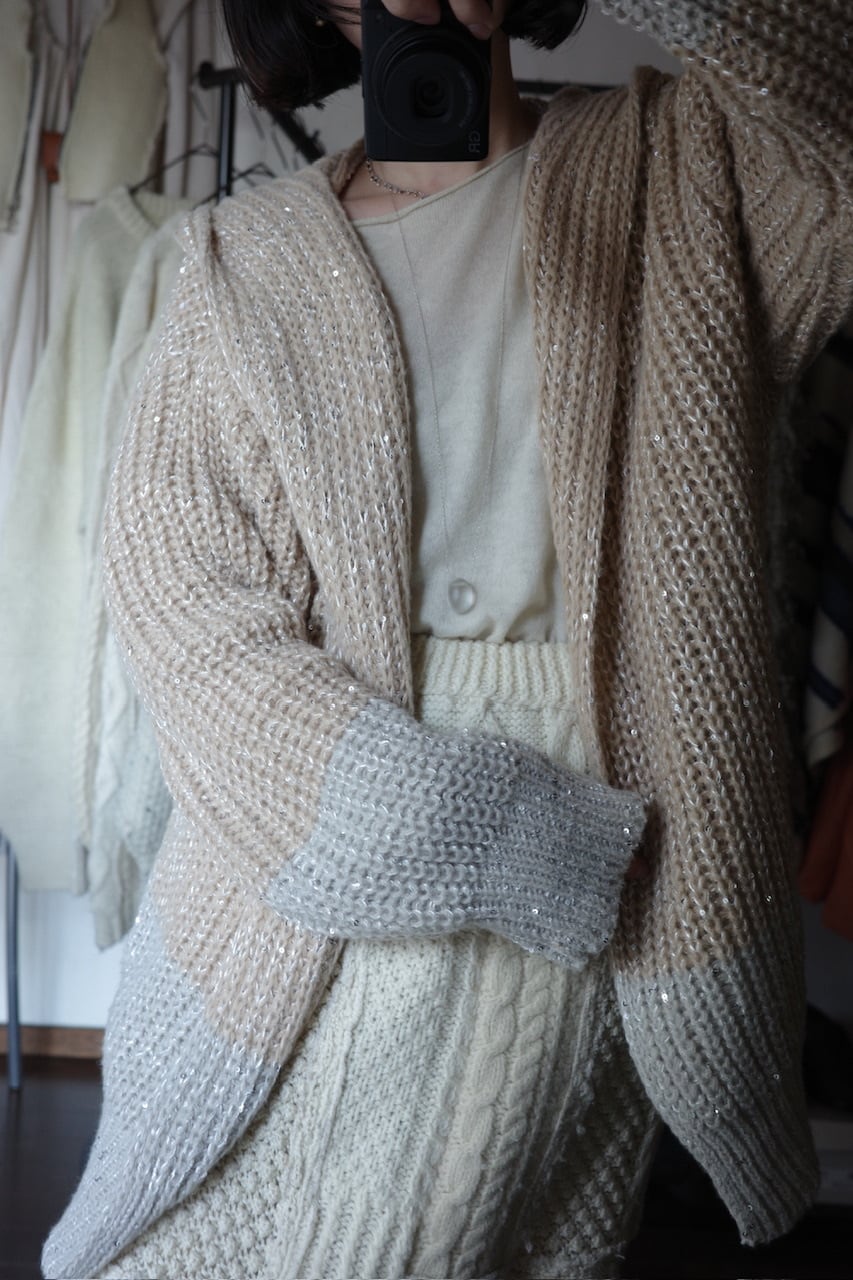 90's vintage lame knit cardigan