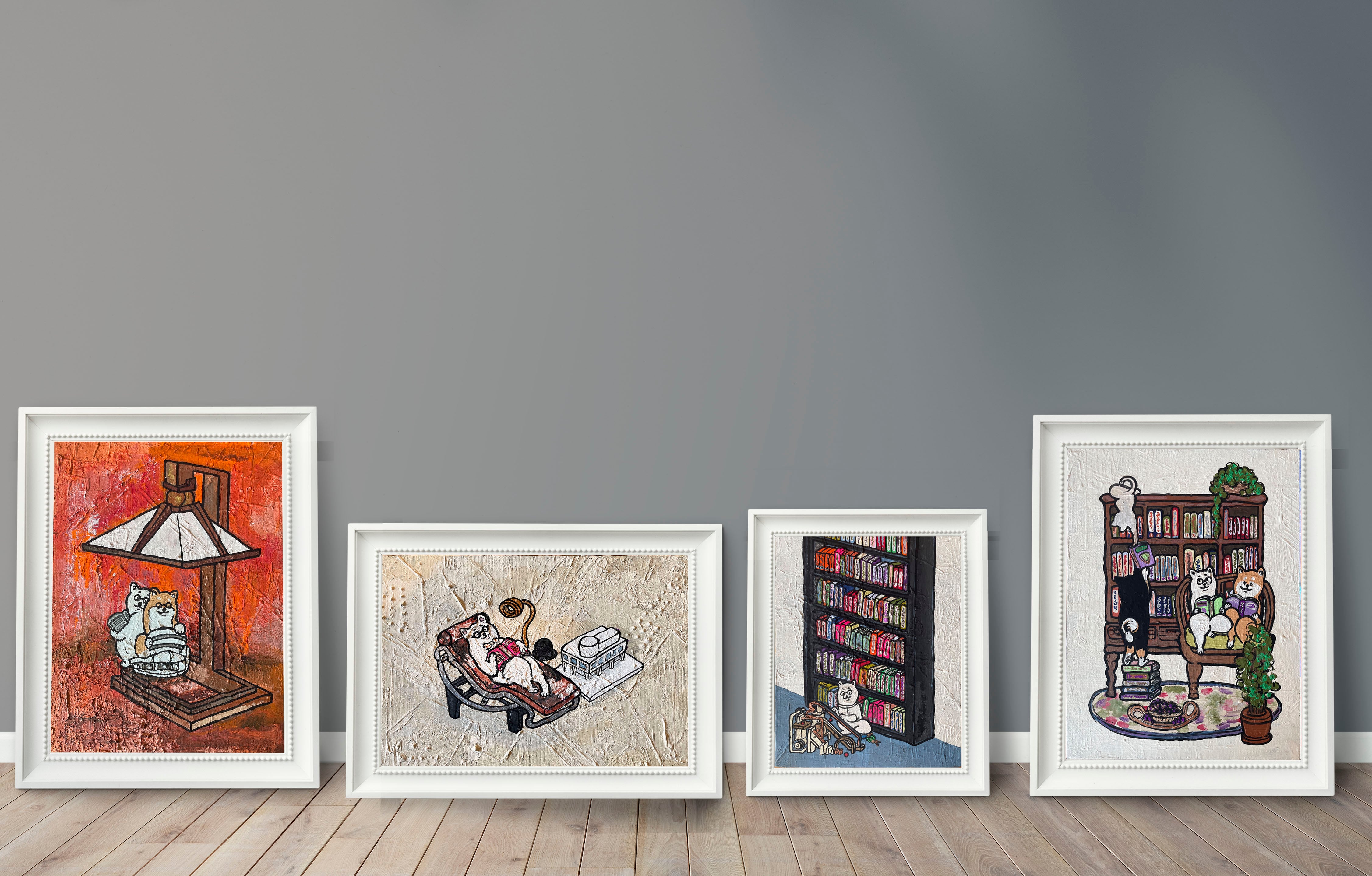 原画：4号】フランク・ロイド・ライトに憧れる柴犬達（Shiba Inu dogs