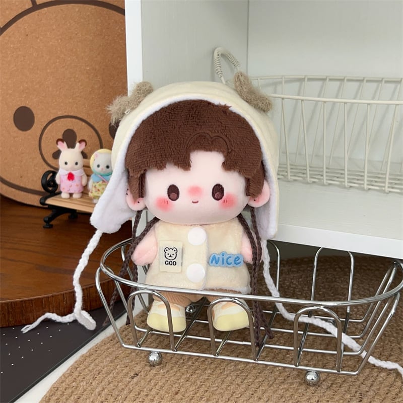 10cm ぬいぐるみ用 かわいい ドッグ ベスト+パンツ+帽子 着せ替え 3点