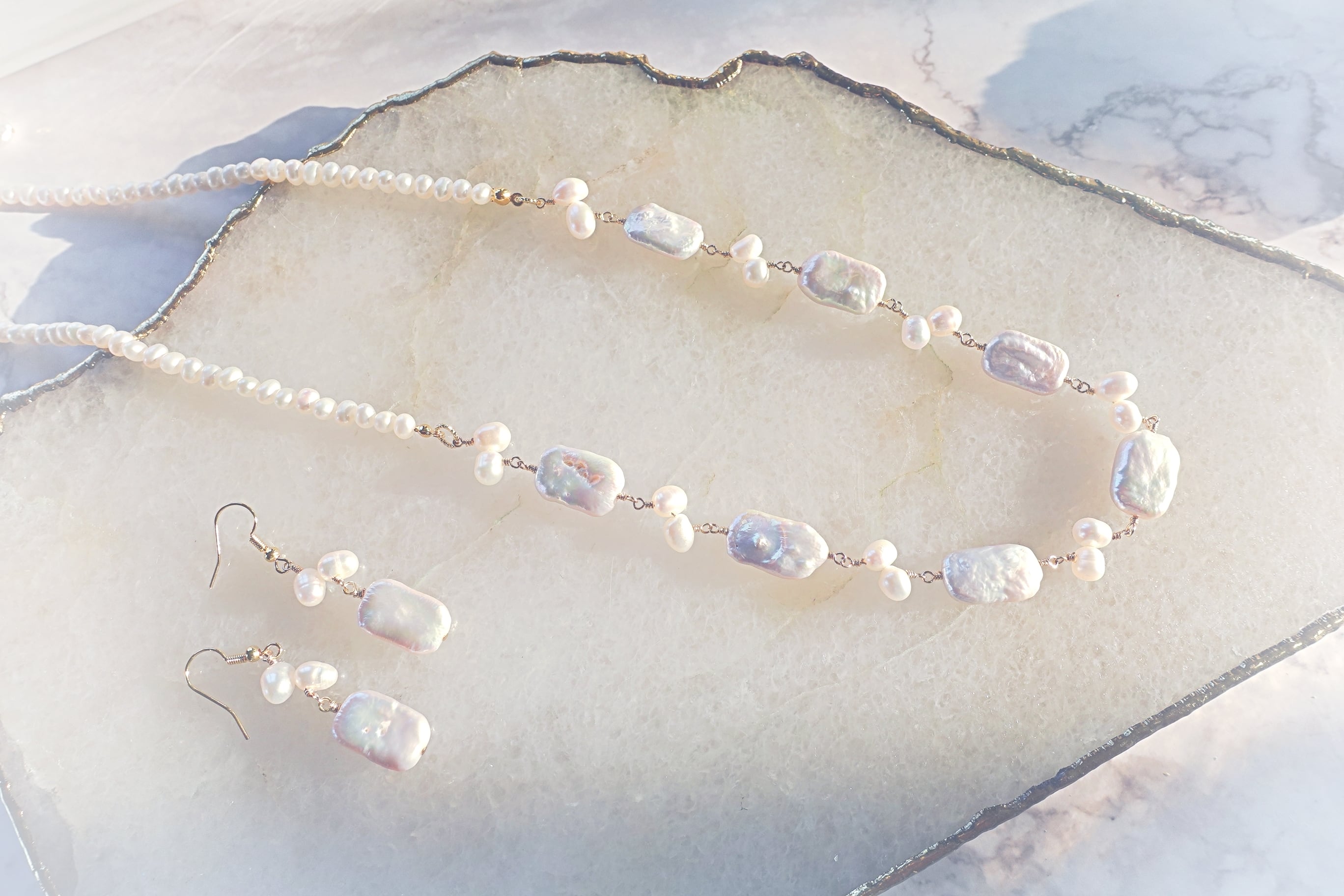 夏のパール》バロックパールネックレス&ピアスセット① | Stone 夏のパール》バロックパールネックレス&ピアスセット① | Stone