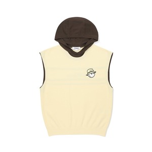 [MALBON][WOMEN] Semi-Over Fit Knit Vest Hoodie - YELLOW 正規品 韓国ブランド 韓国通販 韓国代行 韓国ファッション マルボン ゴルフ 取扱店 日本 店舗