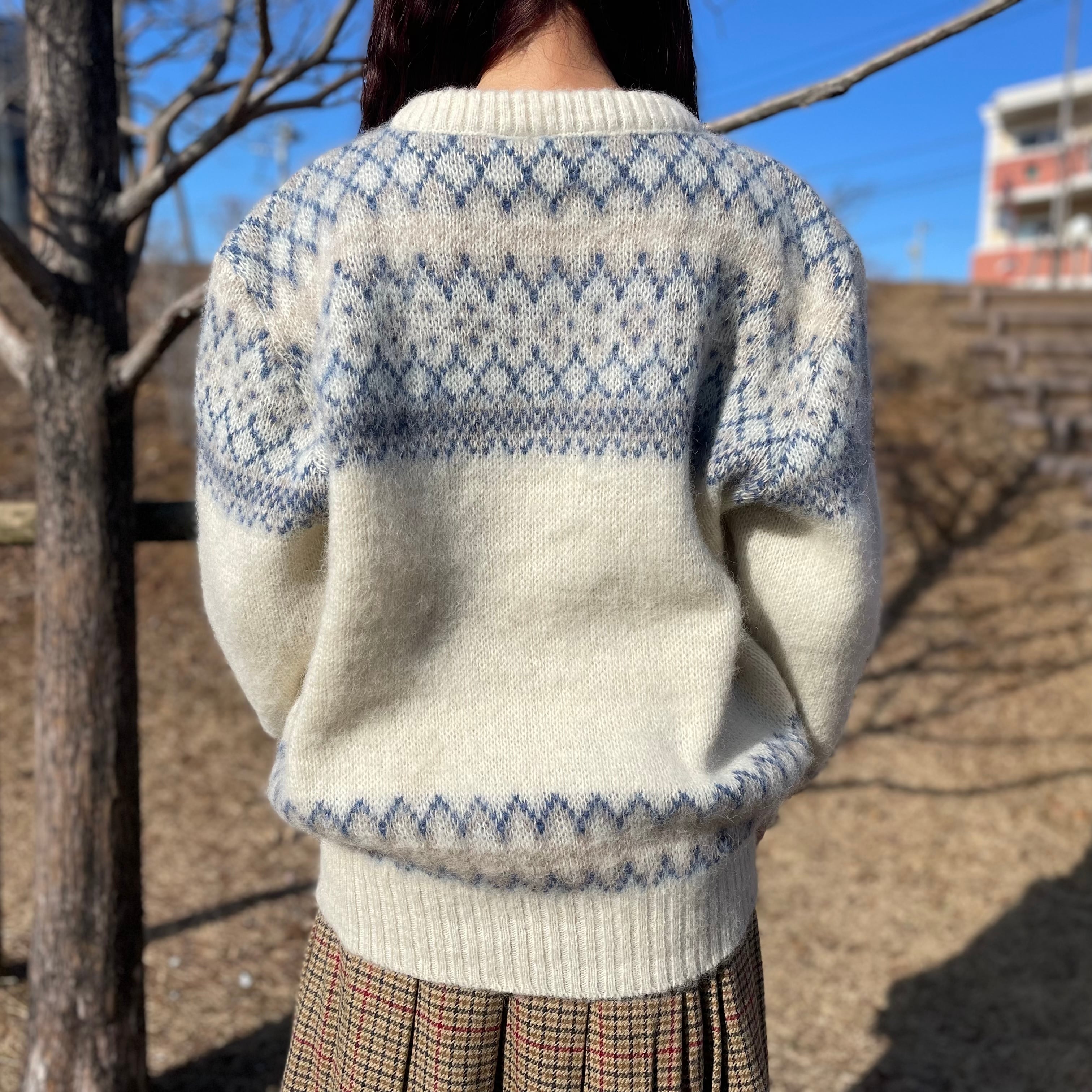 Nordic patterned knit sweater ニットセーター 古着 ノルディック柄 238
