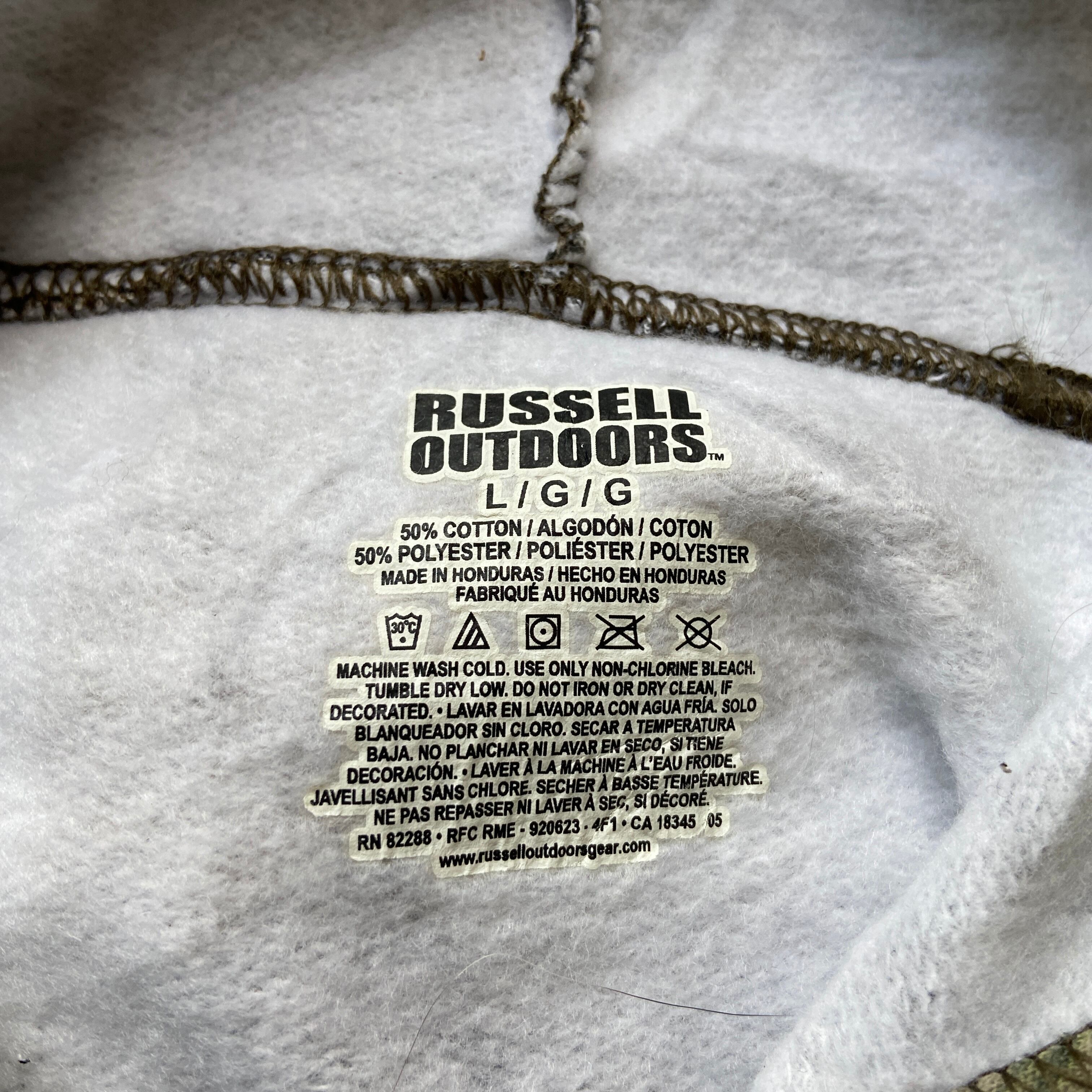 RUSSELL OUTDOORS リアルツリーカモ 総柄 スウェットパーカー メンズL ...