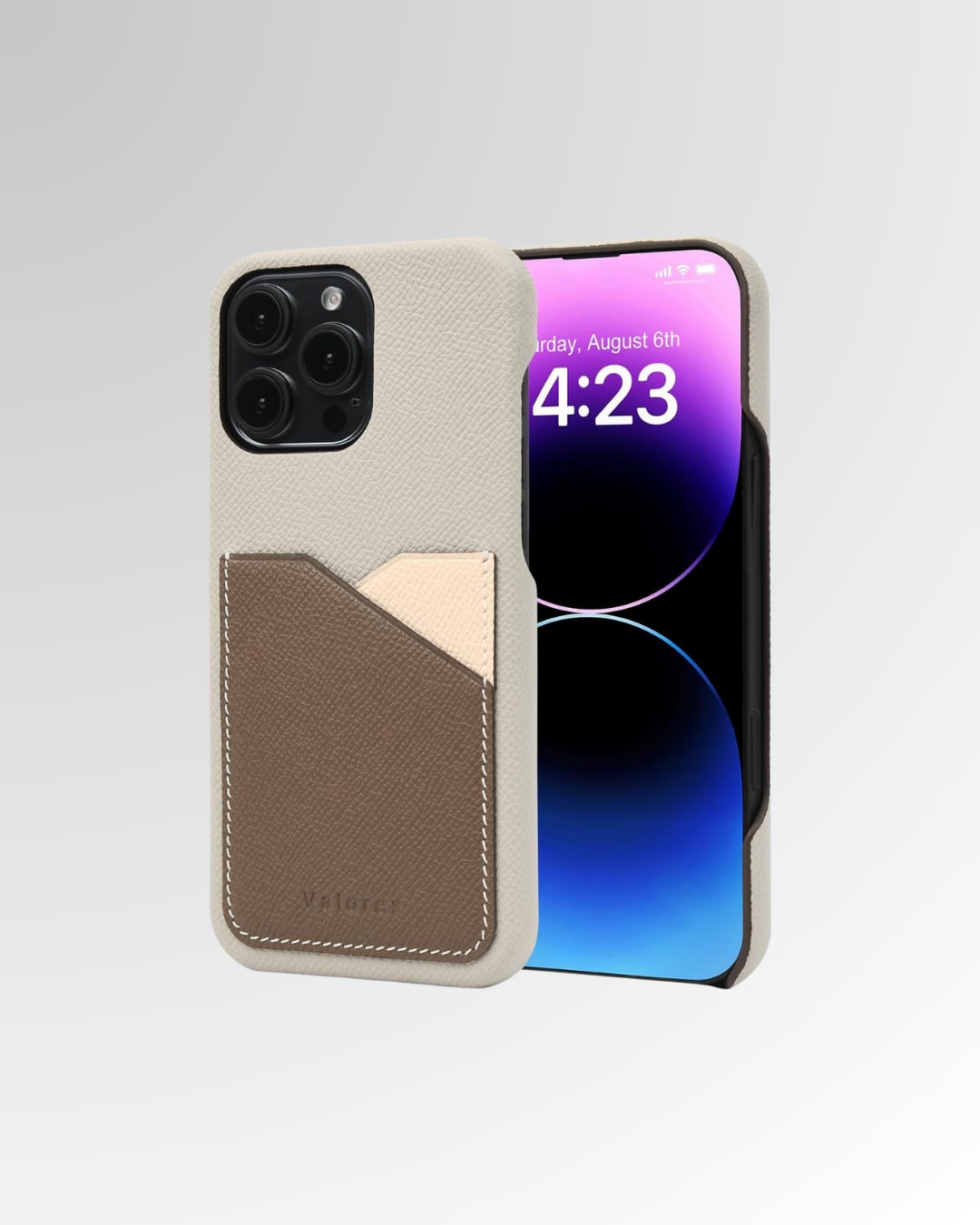 【iPhone16シリーズ】バックカバー型ケース エプソン アイボリー×エトープ×クリーム