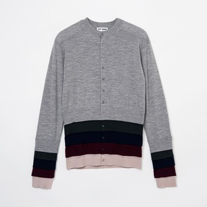Layered knit cardigan（GREY）