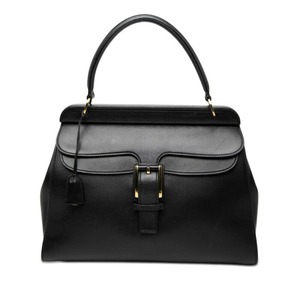 グッチ ロゴ ポーチ付き ハンドバッグ 101671 ブラック レザー レディース GUCCI 【中古】