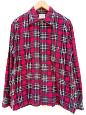 60s UNKNOWN PRINT FLANNEL SHIRT MADE IN USA Size M