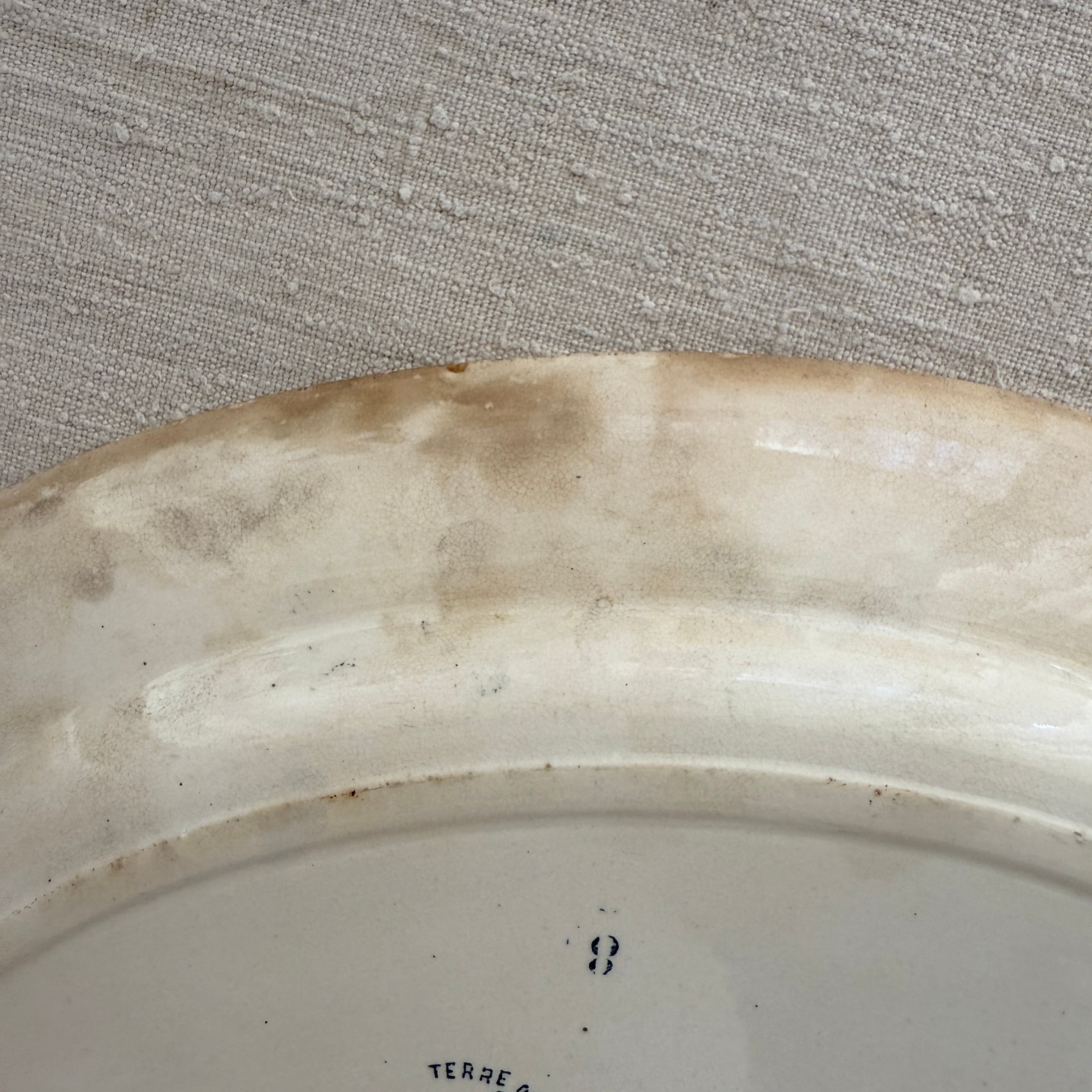 French Antique Oval Plate By Clairefontaine/フランスのクレール