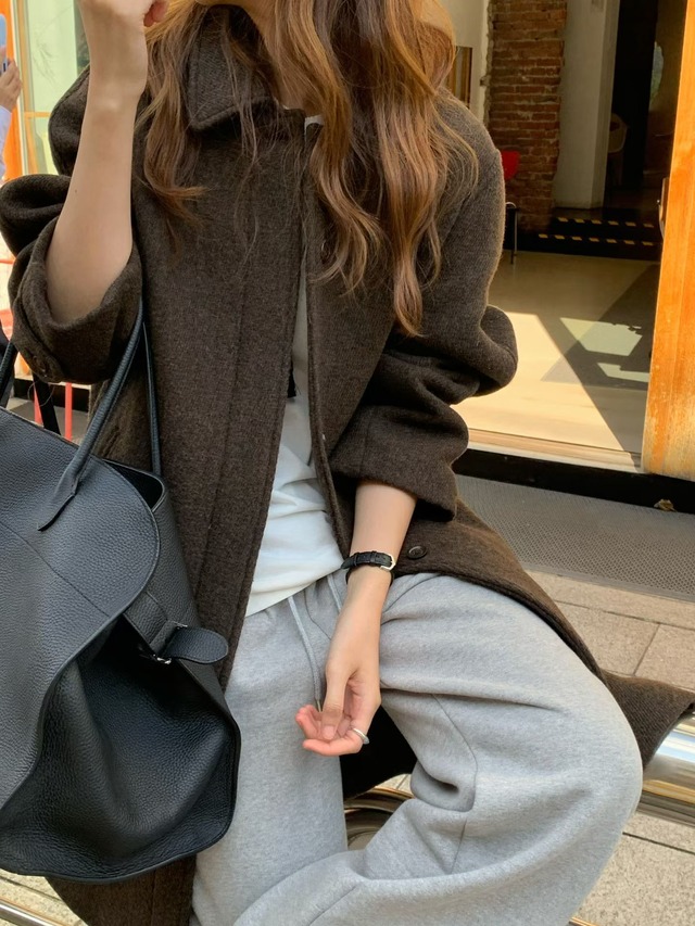 (予約) verveine / Luce wool twill melange coat 2color