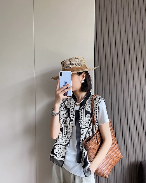シースルー クロシェット ジレ
