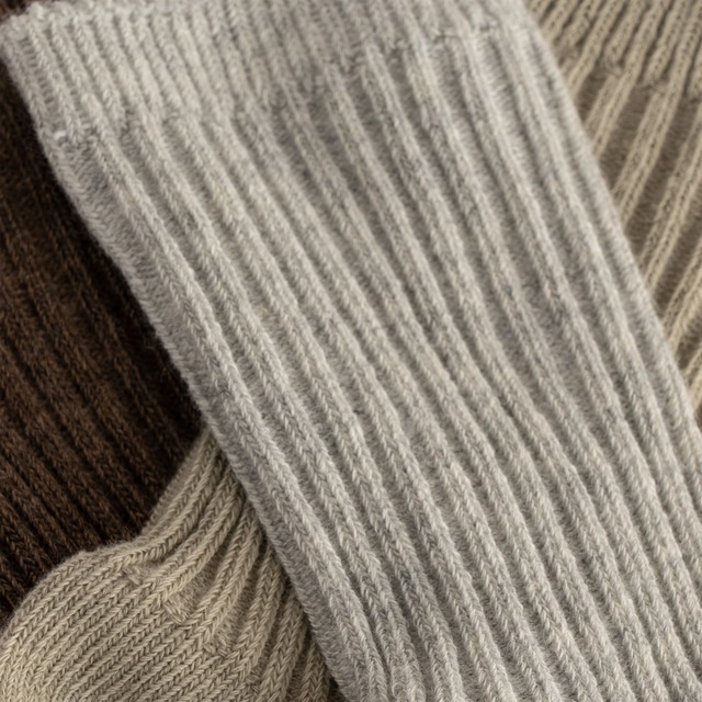 3 Pack Rib Socks [ Soft Grey / Ment / Brown ] / Konges Sloejd [コンゲススロイド 靴下 ソックス リブ ]