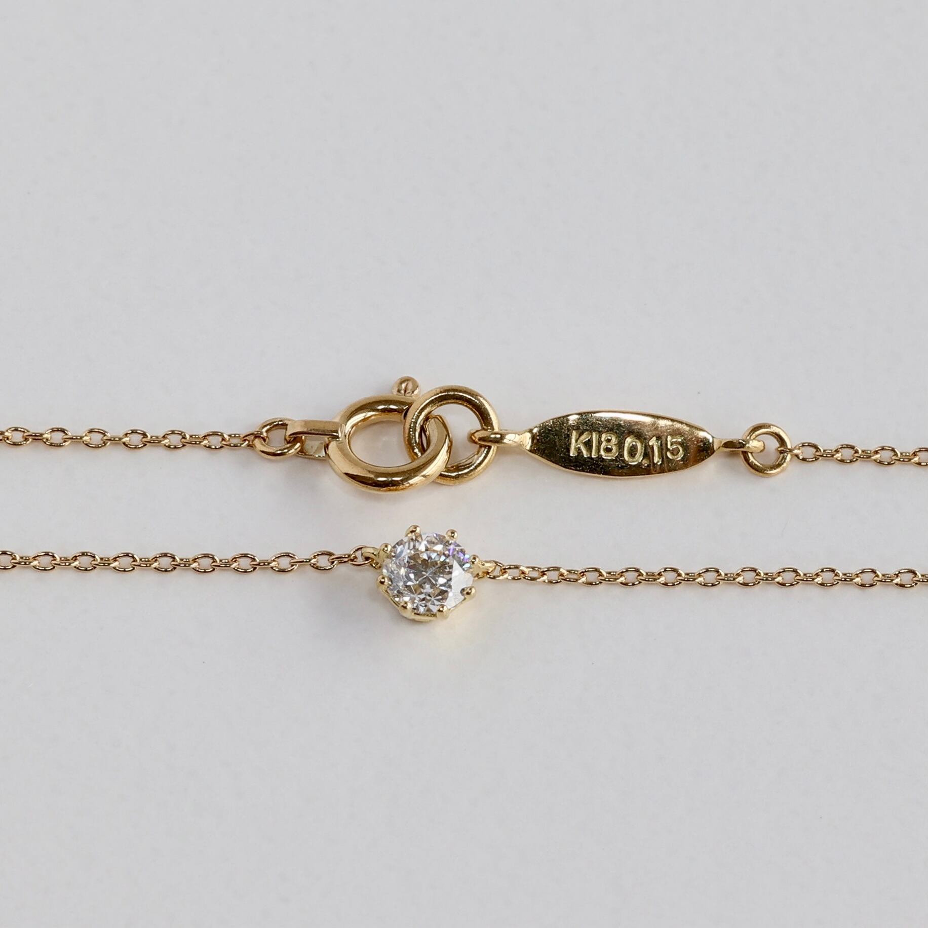 K18 AHKAH ソルティアラウンド ダイヤモンド 0.15ct ネックレス 