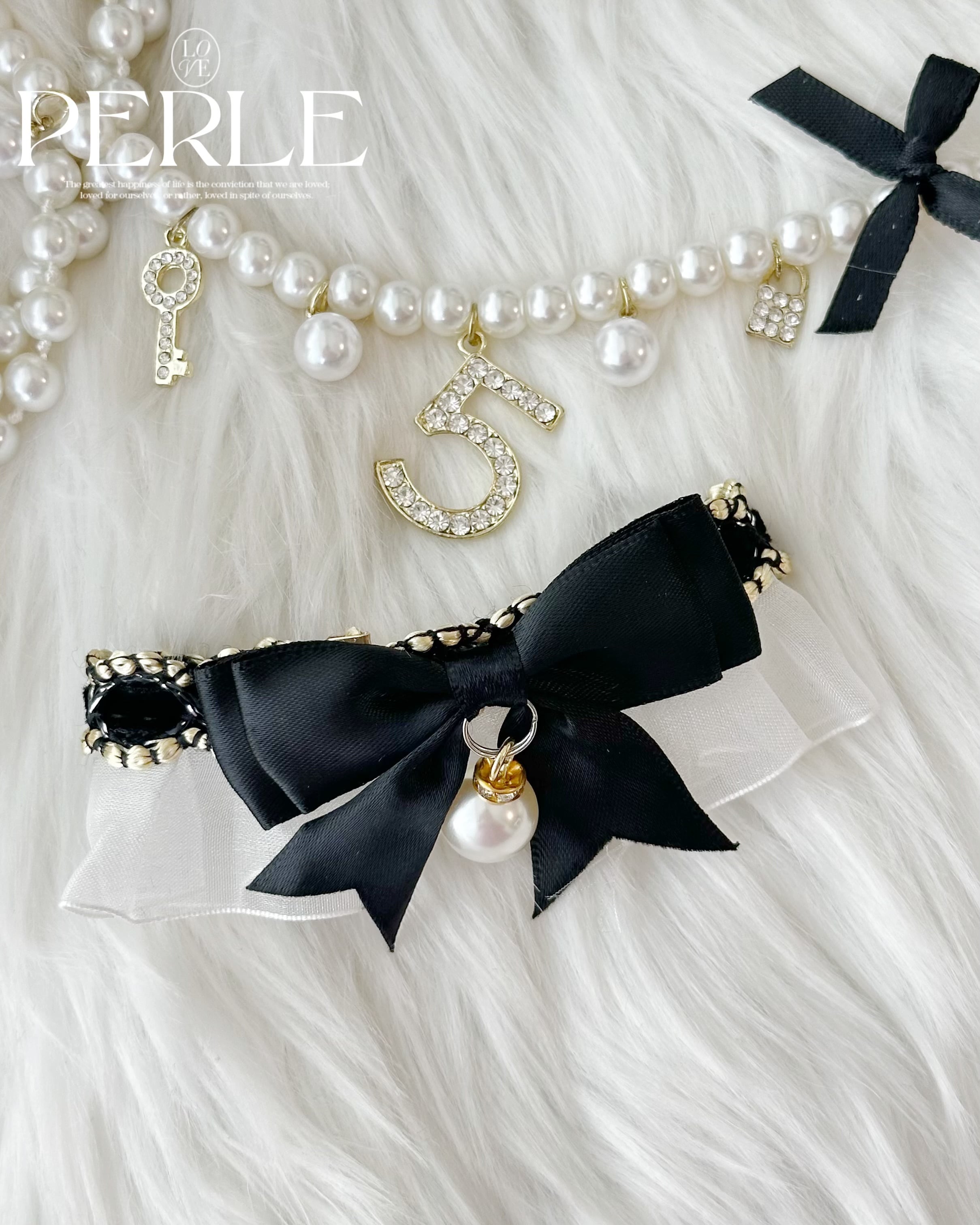 Pearl Black ribbon スタイ♡