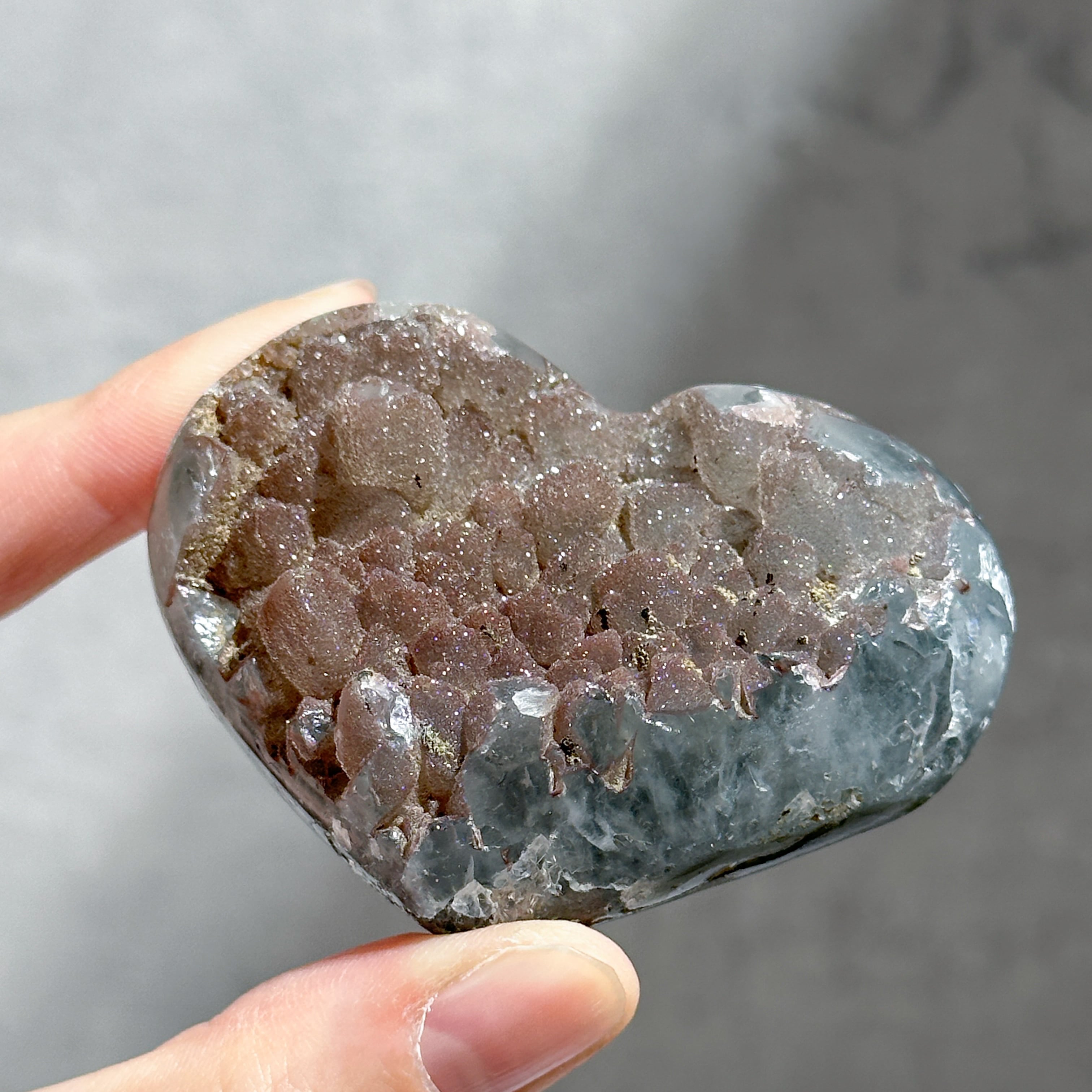 アゲート×ドゥルージー ハート 32◇ Agate × Druzy ◇天然石・鉱物・パワーストーン