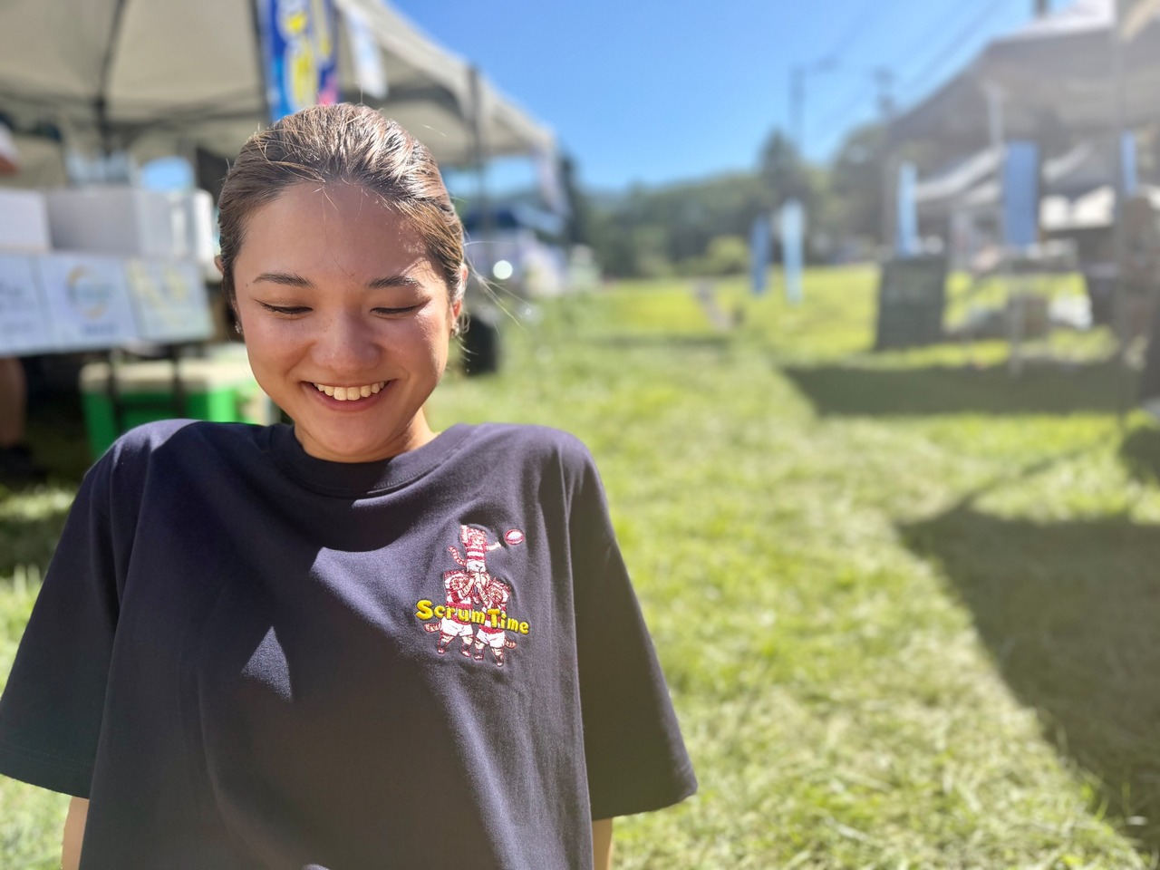 RUGBY CATS LINE OUT 刺繍Tシャツ　ネイビー