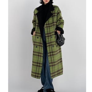 Reversible check coat*S-353
