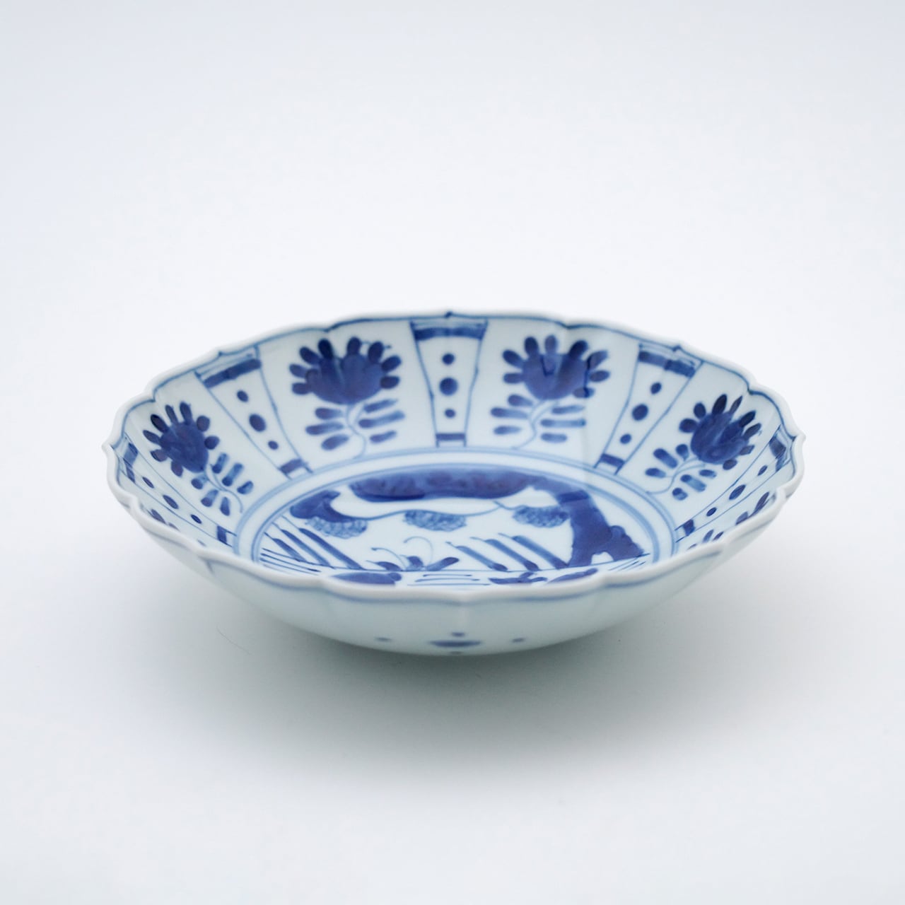 染付芙蓉手双鹿図19cm桔梗渕ボウル | 福珠窯ファクトリーショップ