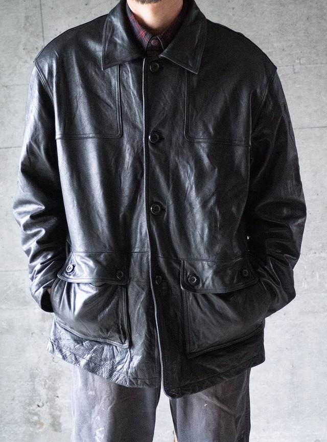 "DANIER" 1990s Leather car coat