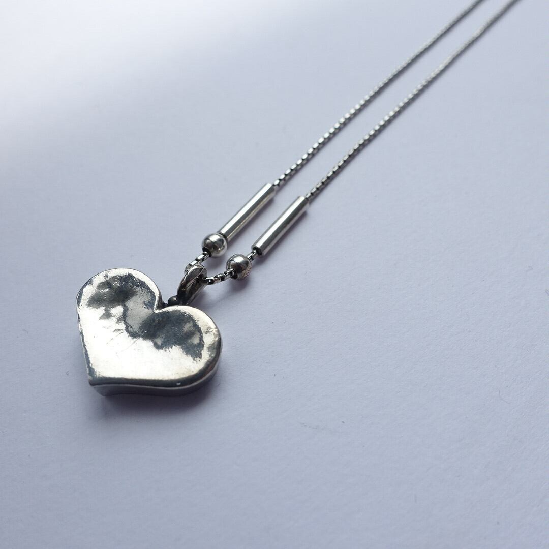 Vintage silver mini heart necklace/ ヴィンテージシルバー ミニ 
