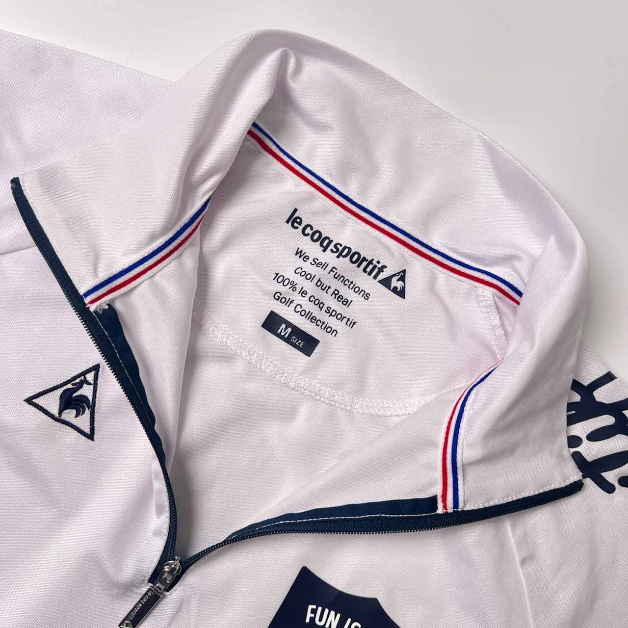 le coq sportif ルコック スポルティフ ハーフジップ プルオーバーシャツ ストレッチ ドライ シャツ M/ホワイト スポーツ ゴルフ
