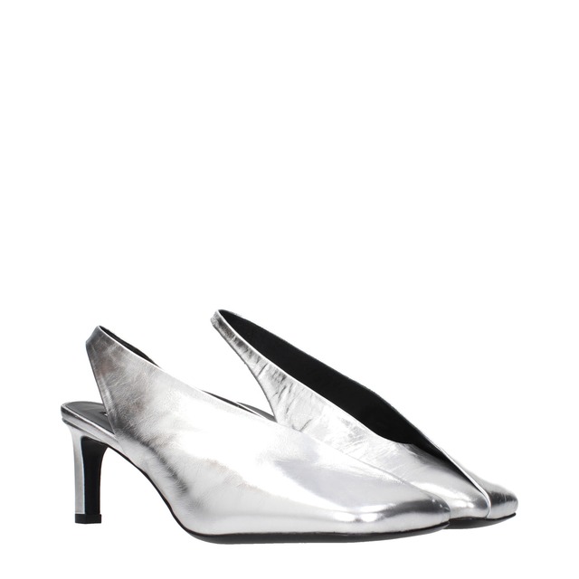 【新品】JIL SANDER ジルサンダー レディース サンダル レザー シルバー WL0008P4836056