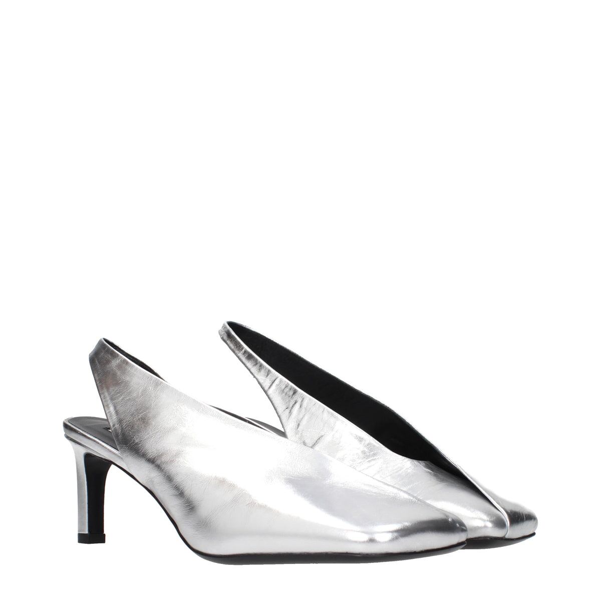 【新品】JIL SANDER ジルサンダー レディース サンダル レザー シルバー WL0008P4836056