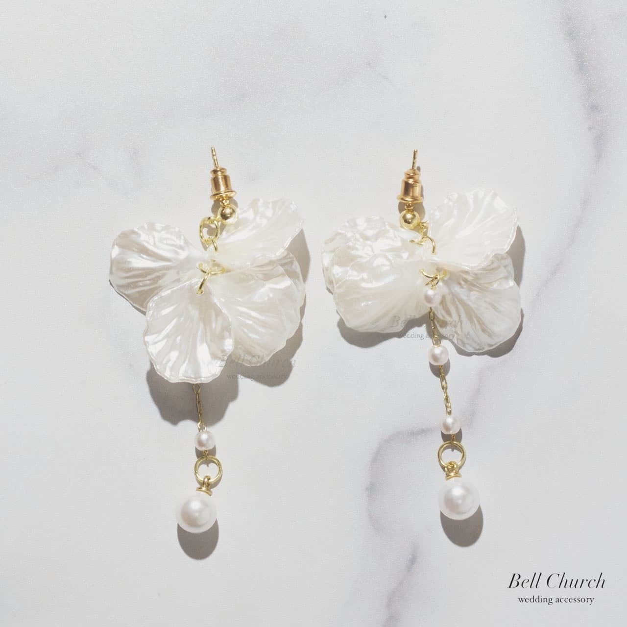 ブライダルピアス イヤリング｜パール｜お花 フラワーモチーフ