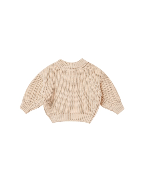 Quincy Mae(クインシーメイ) / CHUNKY KNIT SWEATER / SHELL / 12-18M・18-24M