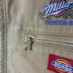 90s Dickies デトロイトジャケット　ダックジャケット　Miller beer刺繍　ベージュ　XL