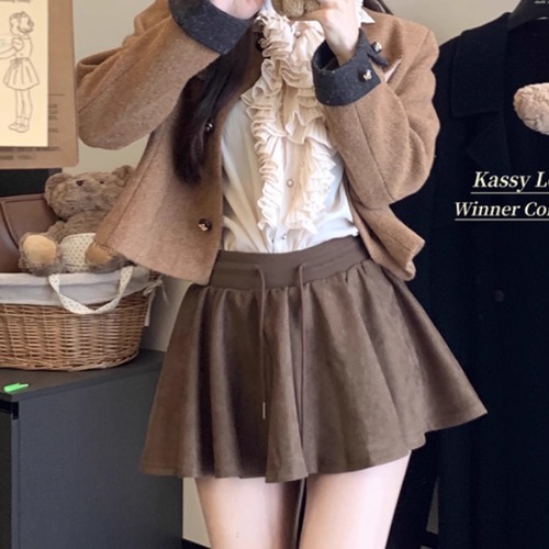 2色／ドロストウエストギャザーミニスカ ・71856