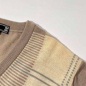 DAKS ダックス チェック柄 Vネック ウール 長袖 ニット セーター M/メンズ