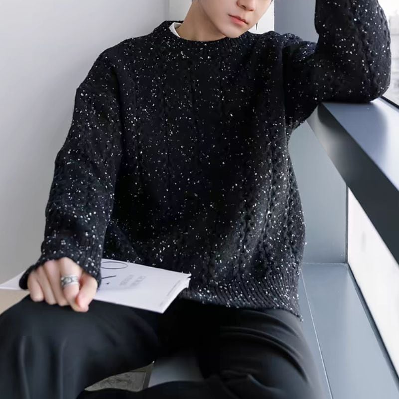 ミックスカラークルーネックセーター C10506