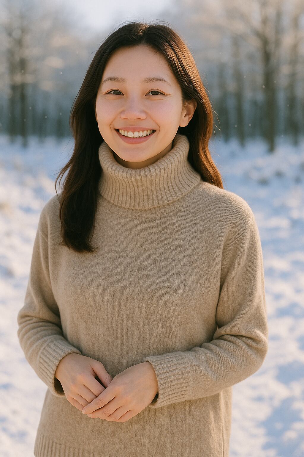 ベビーアルパカ タートルネックセーター