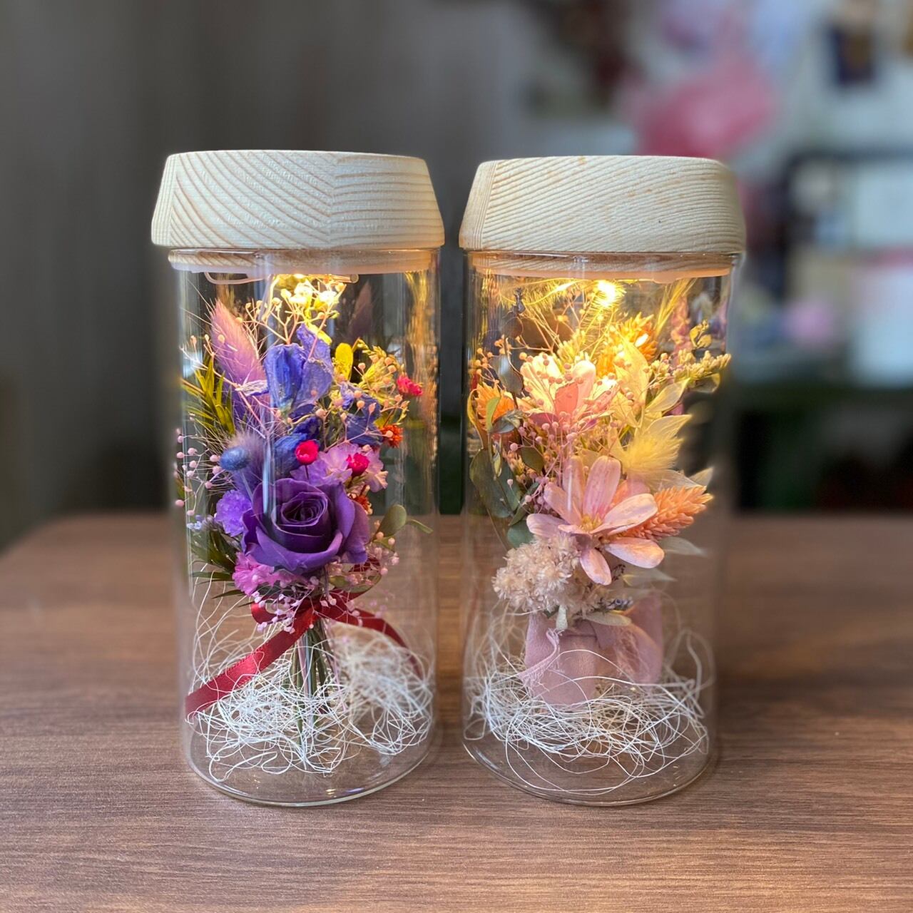 完売!御礼!ライティングボトルフラワー 自動点灯・消灯機能付き