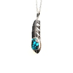 WHEELWORKS ホイールワークス CloudMountainTurquoise Feather Pendant クラウドマウンテン ターコイズ フェザーペンダント インディアンジュエリー