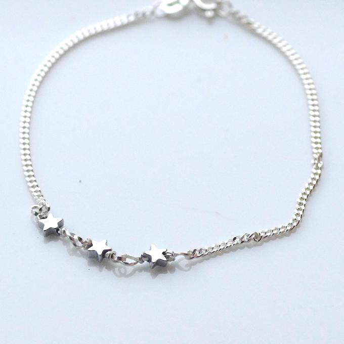 【SALE】✦星に願いを✦⋆.·SV925.·夜空に浮かぶ三つ星オリオンブレスレット ⋆.·✦