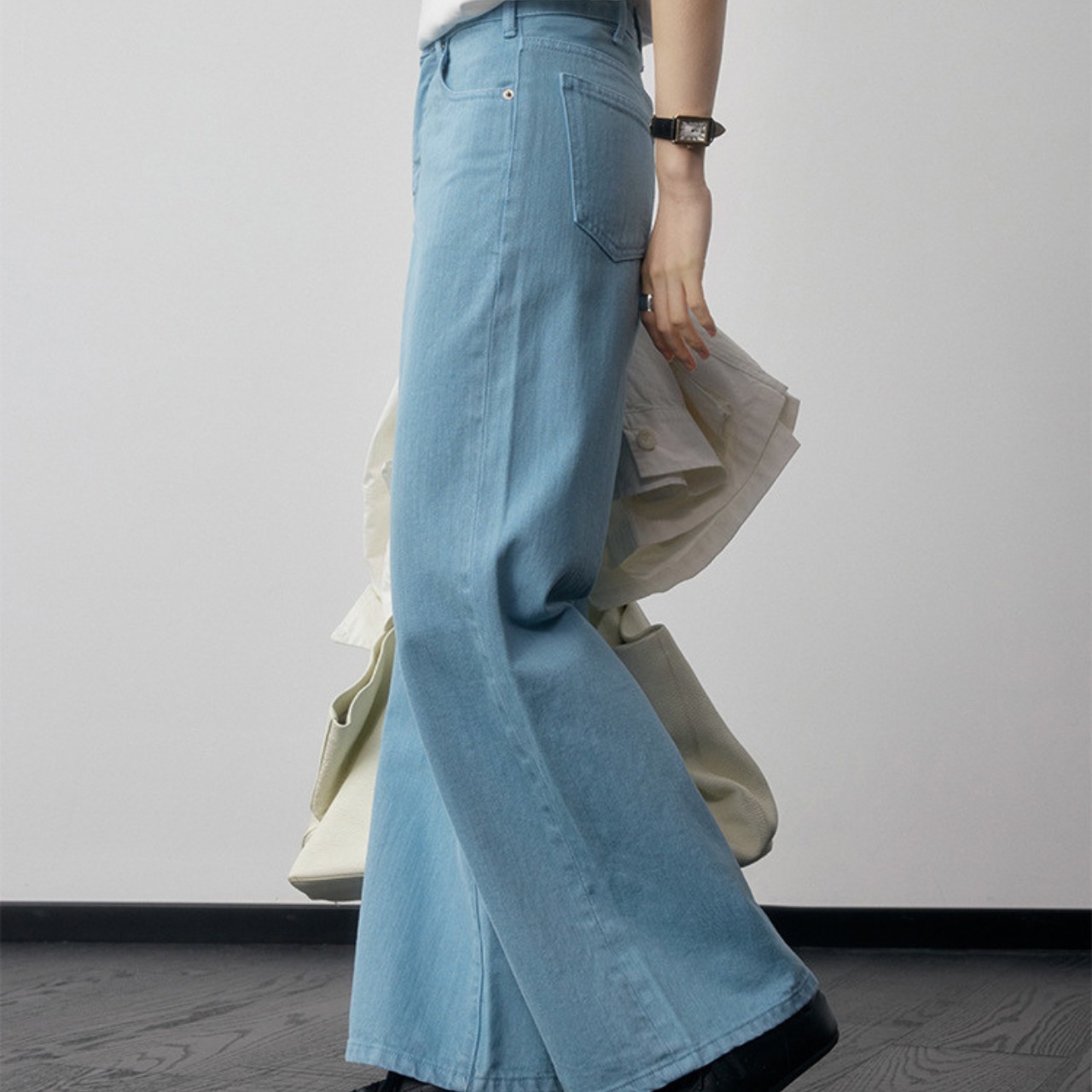 Wide Full-Length Denim Pants【4color】 T4301