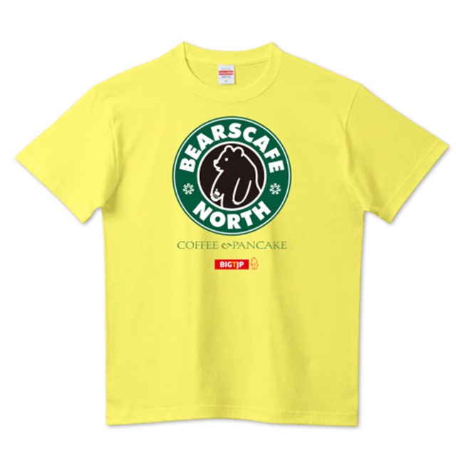ライトイエロー　Bears Cafe North サークルロゴTシャツ07（厚手）5.6oz