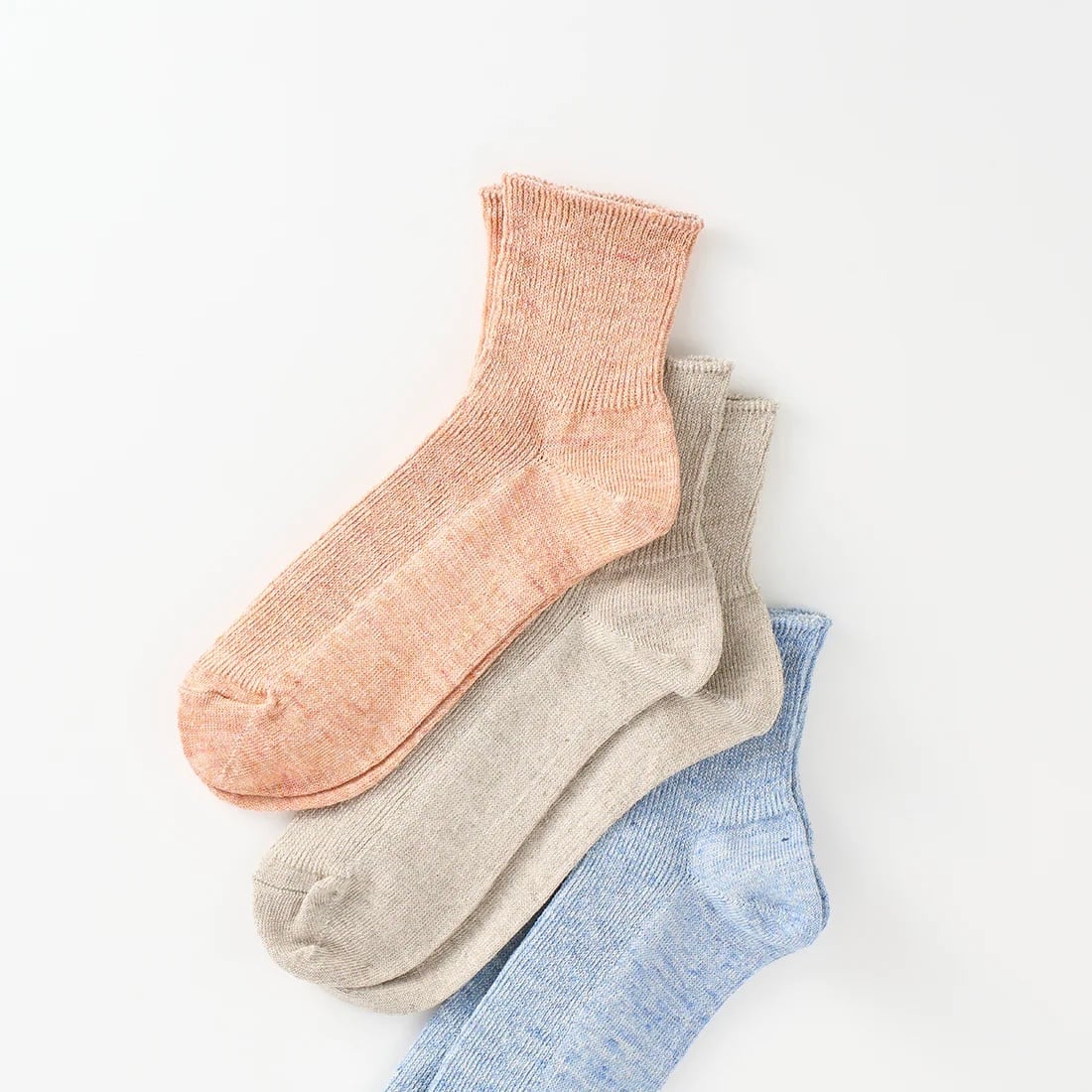 《7/末までPOPUP》【 くらしきぬ 】リネン&シルク おでかけソックス