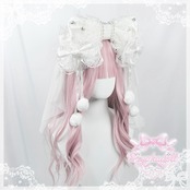♡【全4色】MAID 3way マシュマロリボンの夢色フリルレースリボンヘアクリップ white ♡