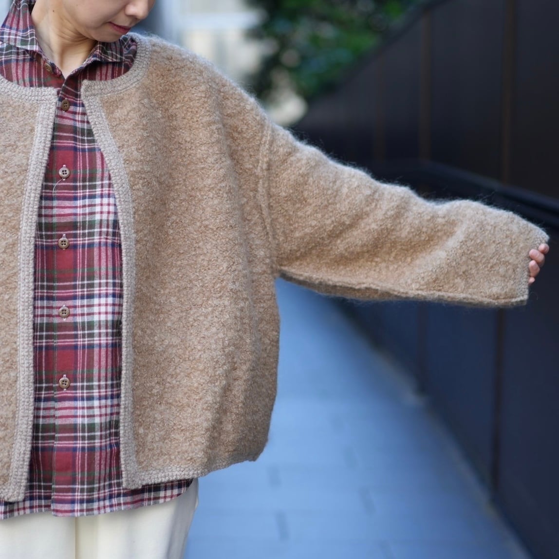 【Unfil】アンフィル ブルゾンノーカラー ダブルジップ キャメル100% Unfil】アンフィル ブルゾンノーカラー ダブルジップ キャメル100%