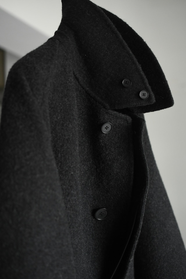 A.PRESSE / Cashmere Melton Long Coat (Charcoal)