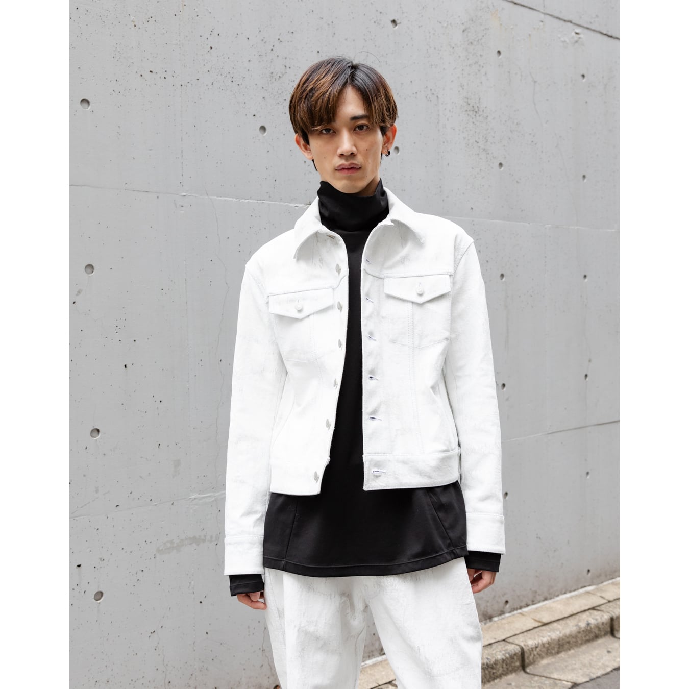 Nomàt] (ノマット) 24AW NL-J-11 Denim Mini Jacket（White Hand